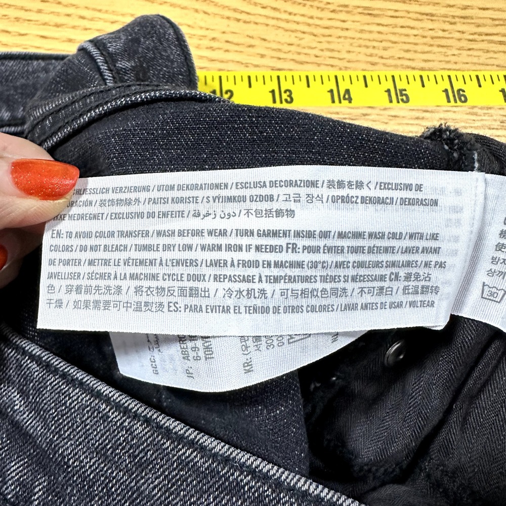 Abercrombie & Fitch The 90s Slim Straight‎ Ultra High Rise Jeans 36/22S Charcoal - Picture 9 of 10
